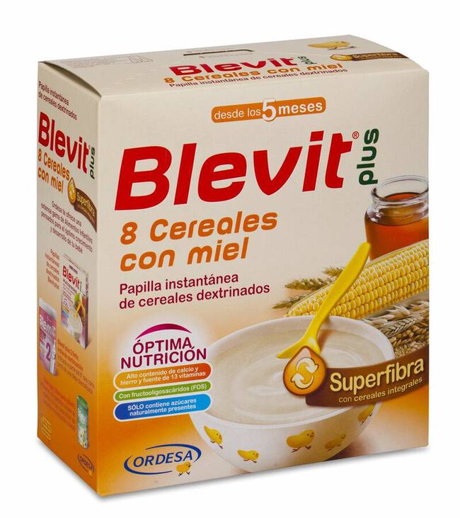 Blevit Plus 8 Cereales Miel Superfibra, 600 g