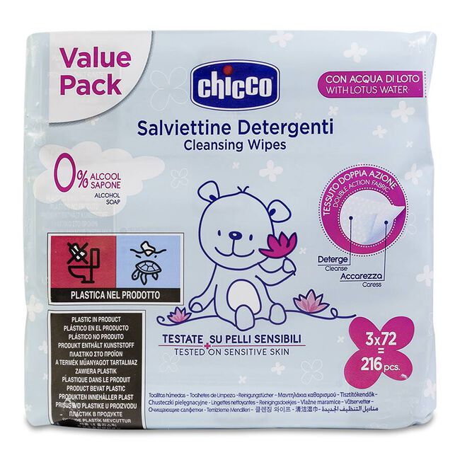 Pack Chicco Toallitas, 3 x 72 uds