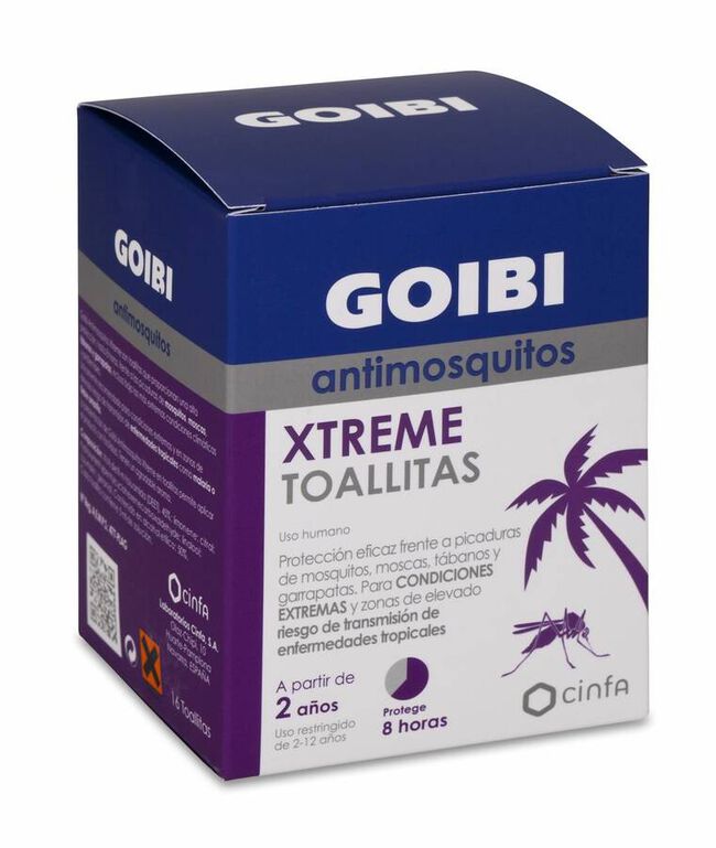 Goibi Antimosquitos Xtreme Toallitas Repelente, 16 Uds