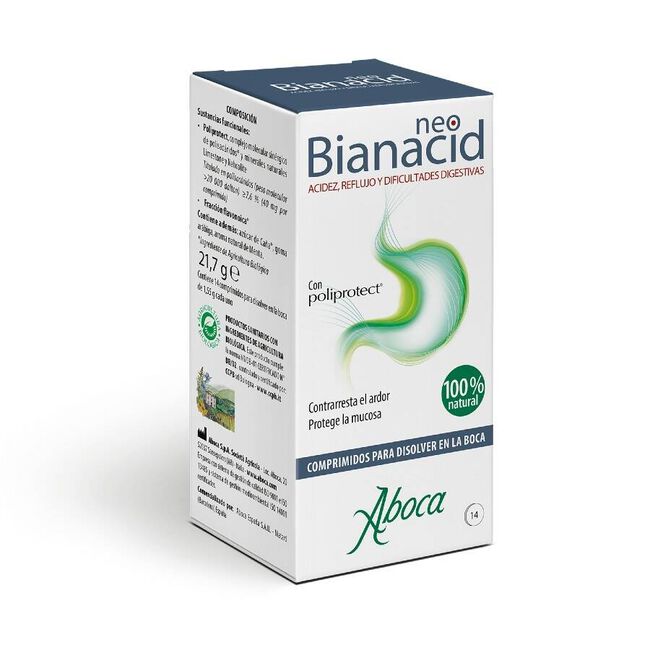Aboca NeoBianacid Acidez y Reflujo, 14 Comprimidos
