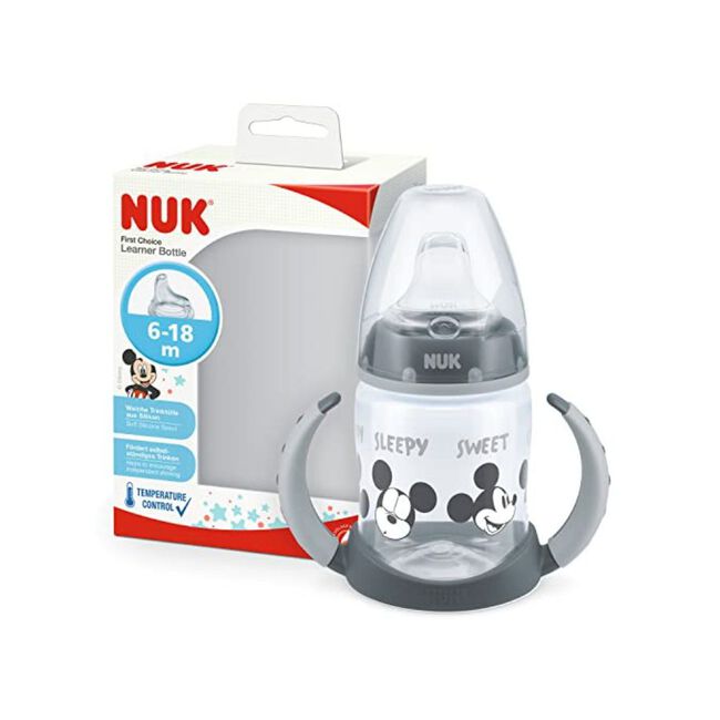Nuk Biberón Entrena Mickey Gris De Silicona