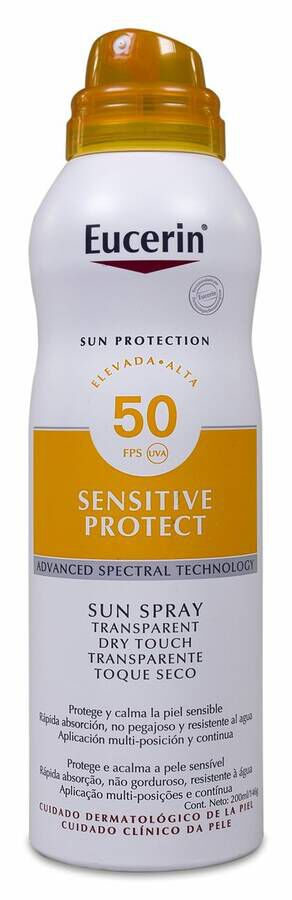 Eucerin Sun Spray Transparente Dry Touch FPS 50+, 200 ml