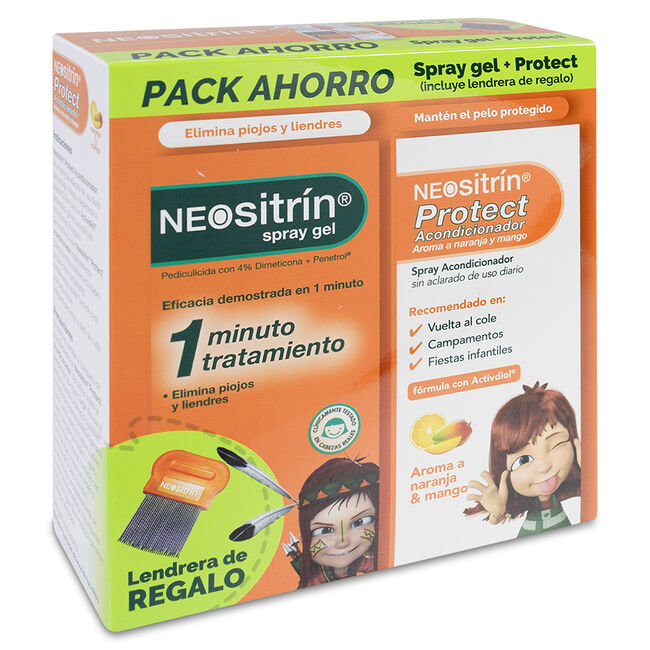Stada Neositrin Pack Protect Acondicionador + Spray Gel + Lendrera, 100 ml y  60 ml