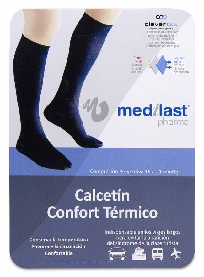 Medilast Calcetín Confort Térmico Negro Talla XL, 1 Ud