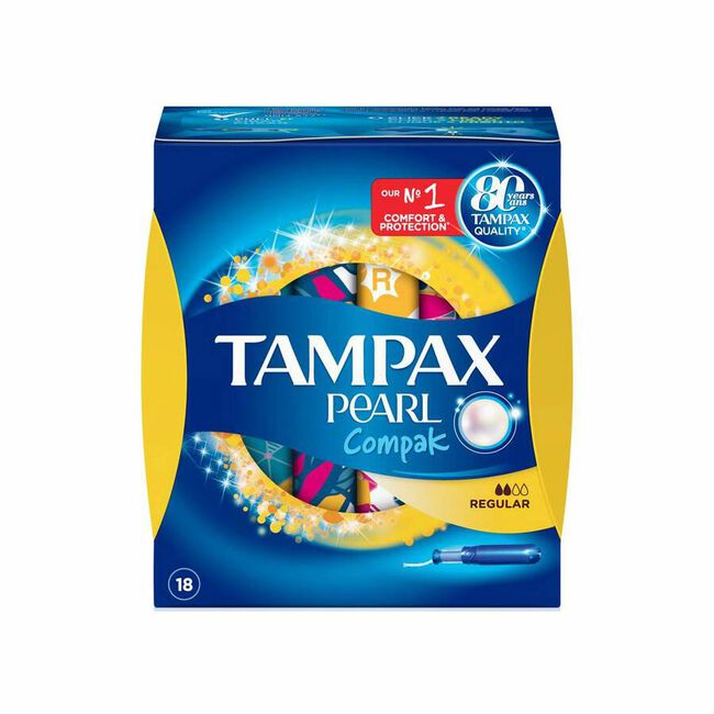 Tampax Compak Pearl Regular, 18 Uds