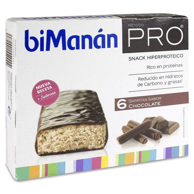 biManán Pro Barrita Chocolate, 6 Uds