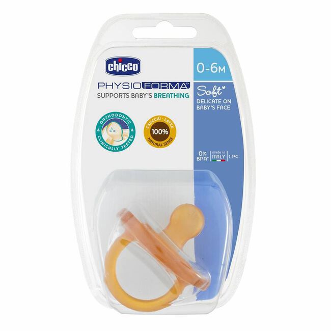 Chicco Chupete Physio Soft Gommotto Orthodontic Látex 0-6m, 1 Ud
