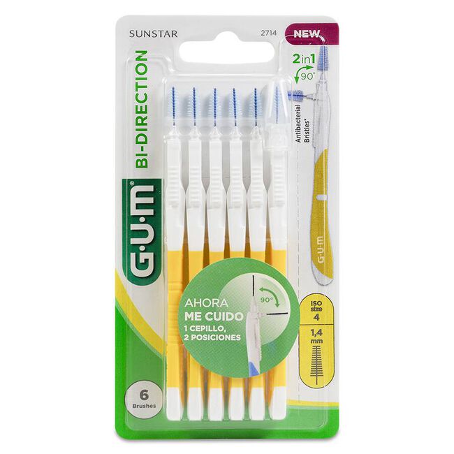 imagen de Sunstar Gum Bi-Direction XL Cepillo Interdental 1.4 mm, 6 Unidades