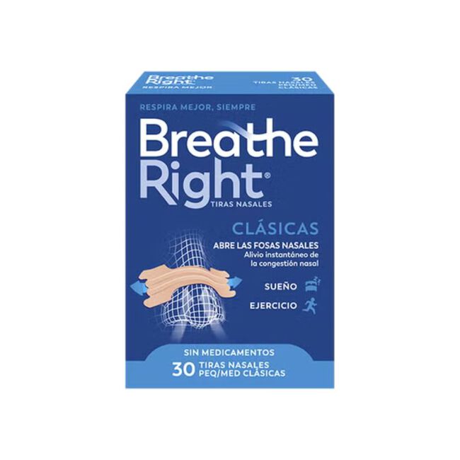 Breathe Right Tira Adhesiva Nasal Talla Peque&ntilde;a-Mediana, 30 Uds