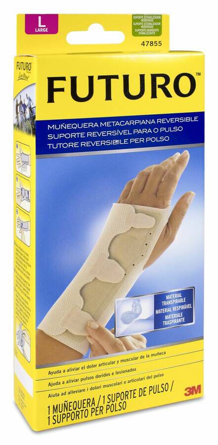 Futuro Muñequera con Férula Reversible Metacarpiana Talla L, 1 Ud