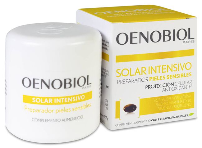 Oenobiol Solaire Intensif Nutriprotección Pieles Claras, 30 Cápsulas