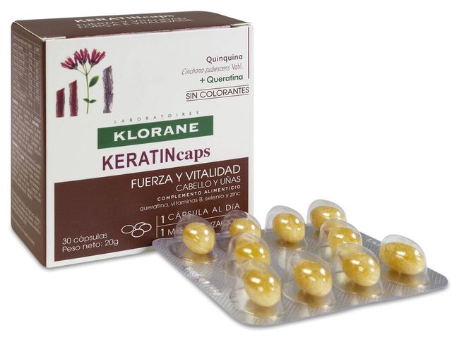 Klorane Keratincaps Cabello y Uñas, 30 Cápsulas