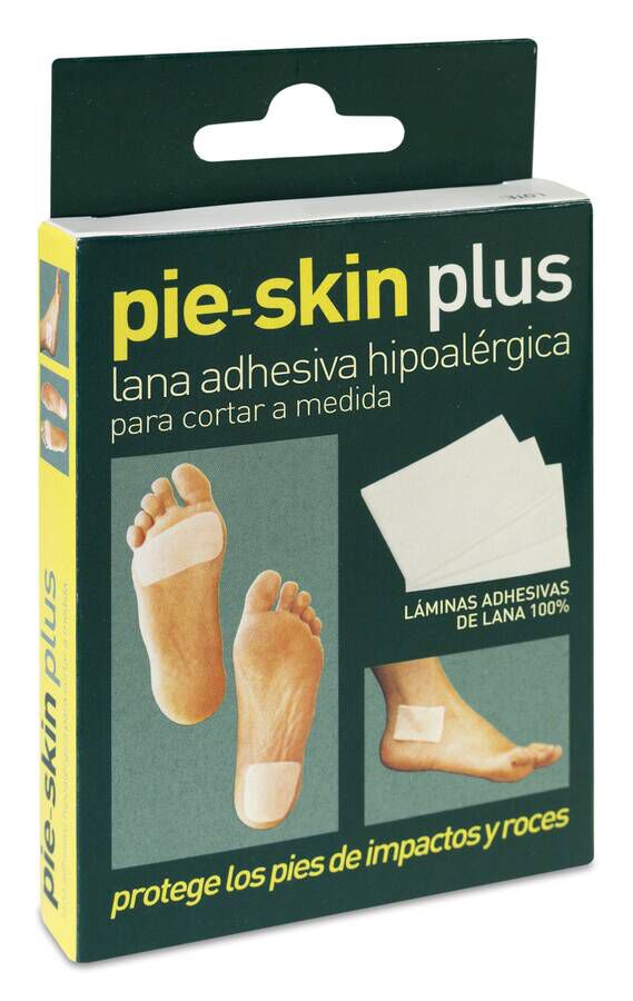Pie-Skin Plus Lana Adhesiva, 3 Láminas