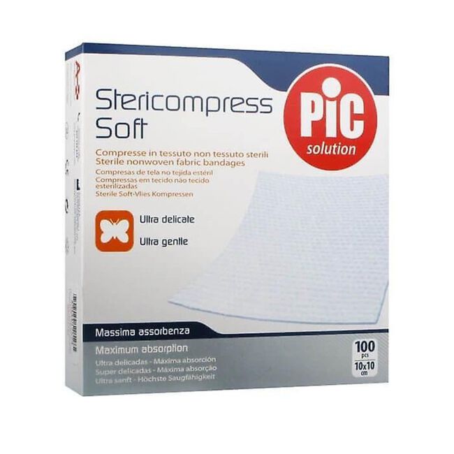 Pic Solution Gasas Stericompress Soft 10x10, 100 uds