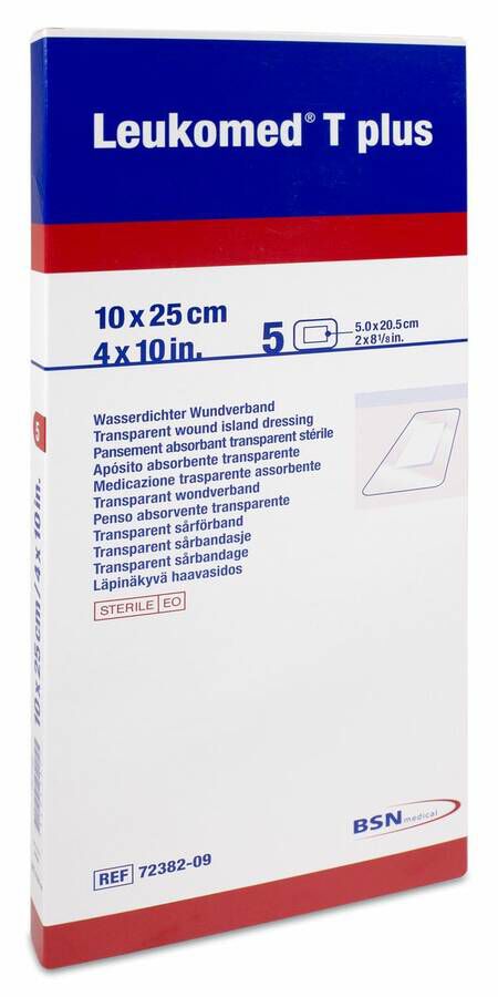 Leukoplast Leukomed T Plus 10 cm x 25 cm, 5 Uds