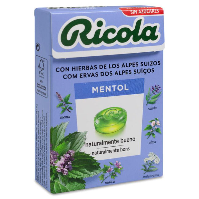 Ricola Caramelos de Mentol sin Azúcar, 50 g