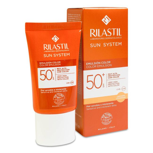 Rilastil Sun System SPF 50+ Color Emulsión Facial, 50 ml