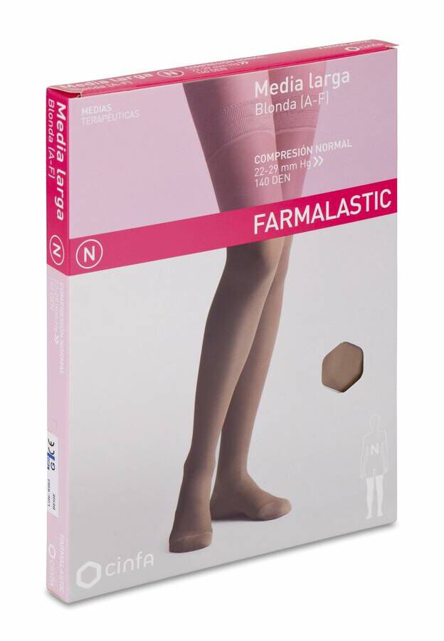 Farmalastic Media Larga de Compresión Normal Beige Grande, 1 Par