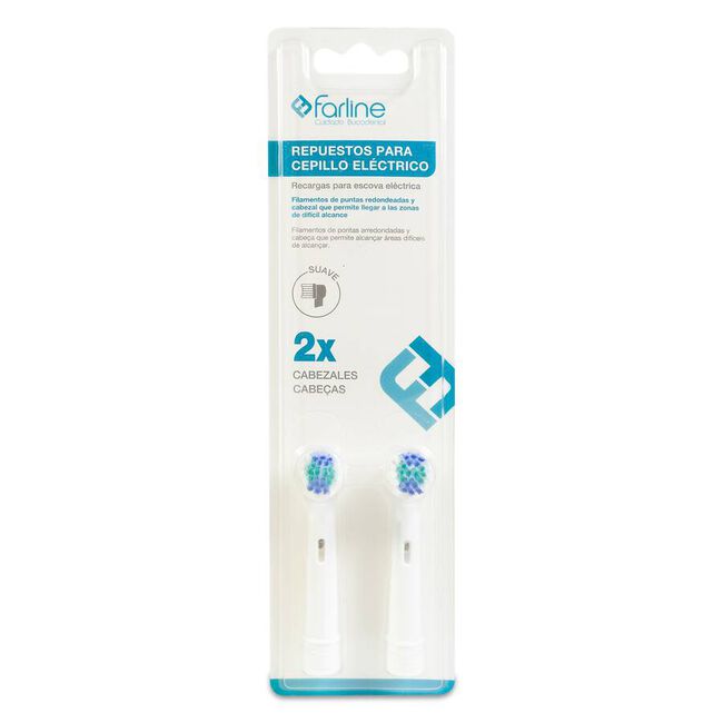 Farline Recambio Cepillo Electrónico Suave, 2 uds