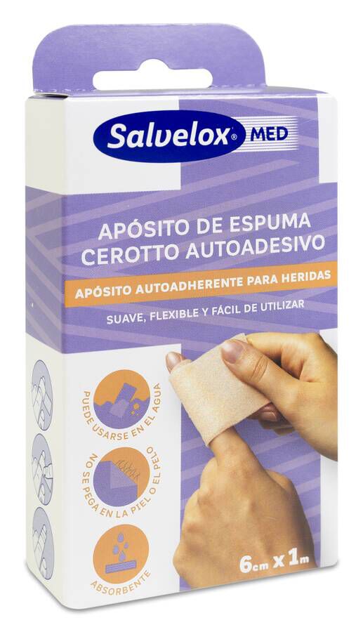 Salvelox Apósito de Espuma, 6 cm x 1 m 