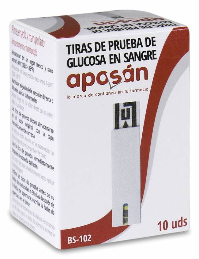 Apos&aacute;n Tiras de Prueba de Glucosa en Sangre, 10 Uds