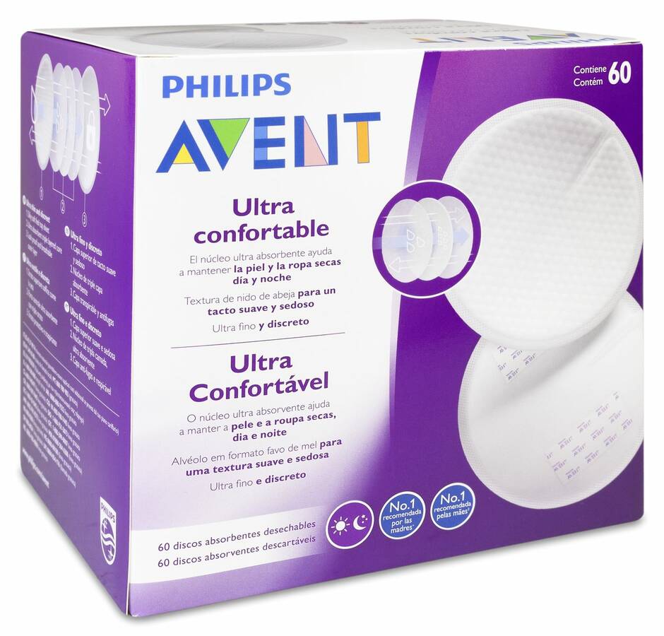 Philips Avent Discos de Lactancia Ultra Confortable, 60 Unidades image number null