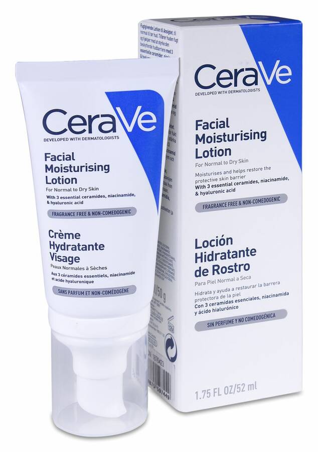 CeraVe Loción Hidratante Facial, 52 ml image number null