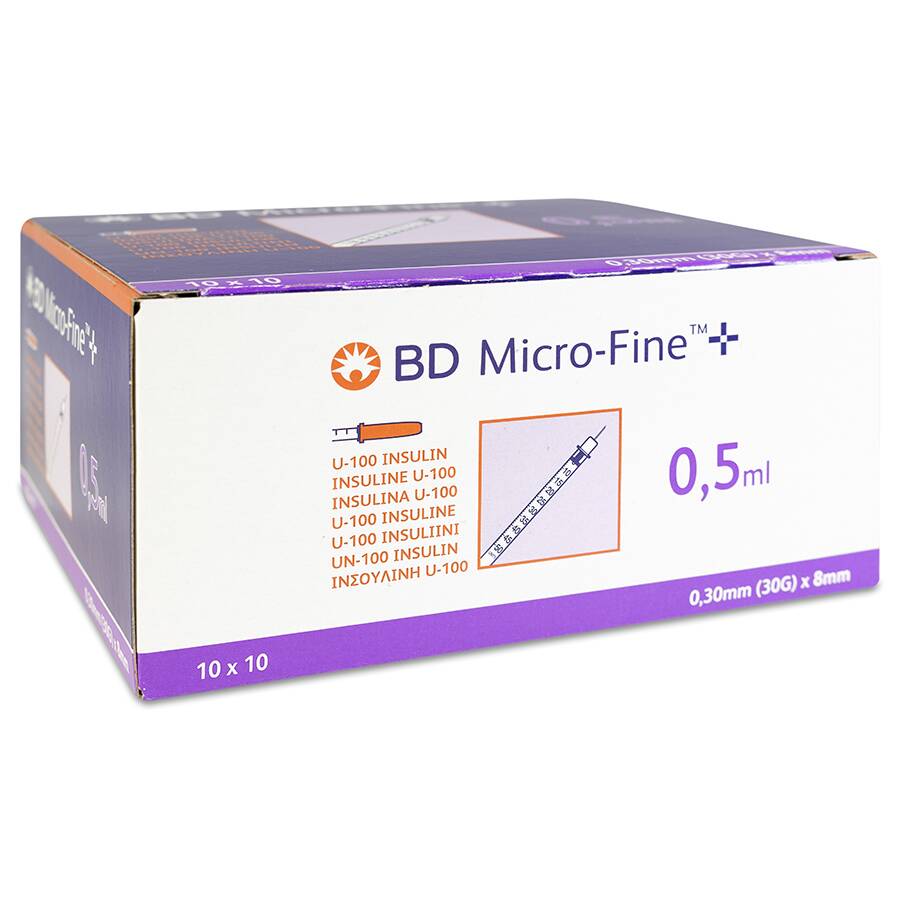 BD Plastipak Jeringa-Aguja Insulina 0,5 8/30, 10 Uds image number null