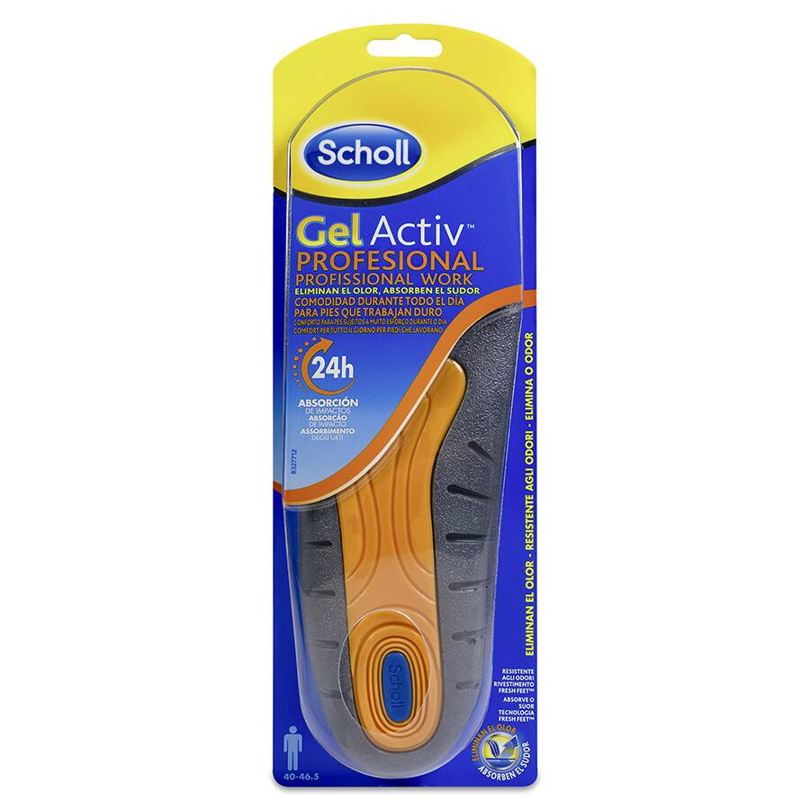 Semelles Scholl GelActiv Running Homme - Absorption Chocs 30% - Soutien Voute Plantaire - Taille 40-46.5 - 1 Paire