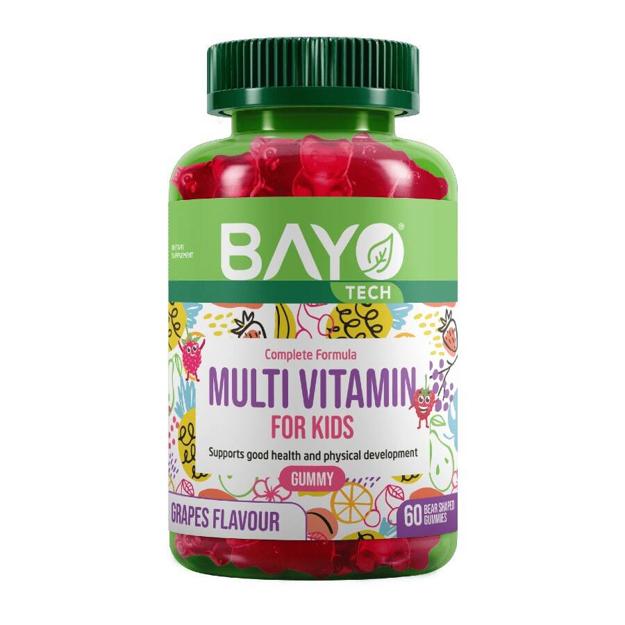 Bayo Tech Multivitaminas Niños Sabor Uvas, 60 Gominolas image number null