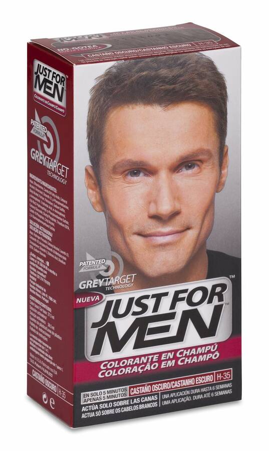 Just For Men Champú Colorante 30 Cc Castaño Oscuro, 1 Ud image number null