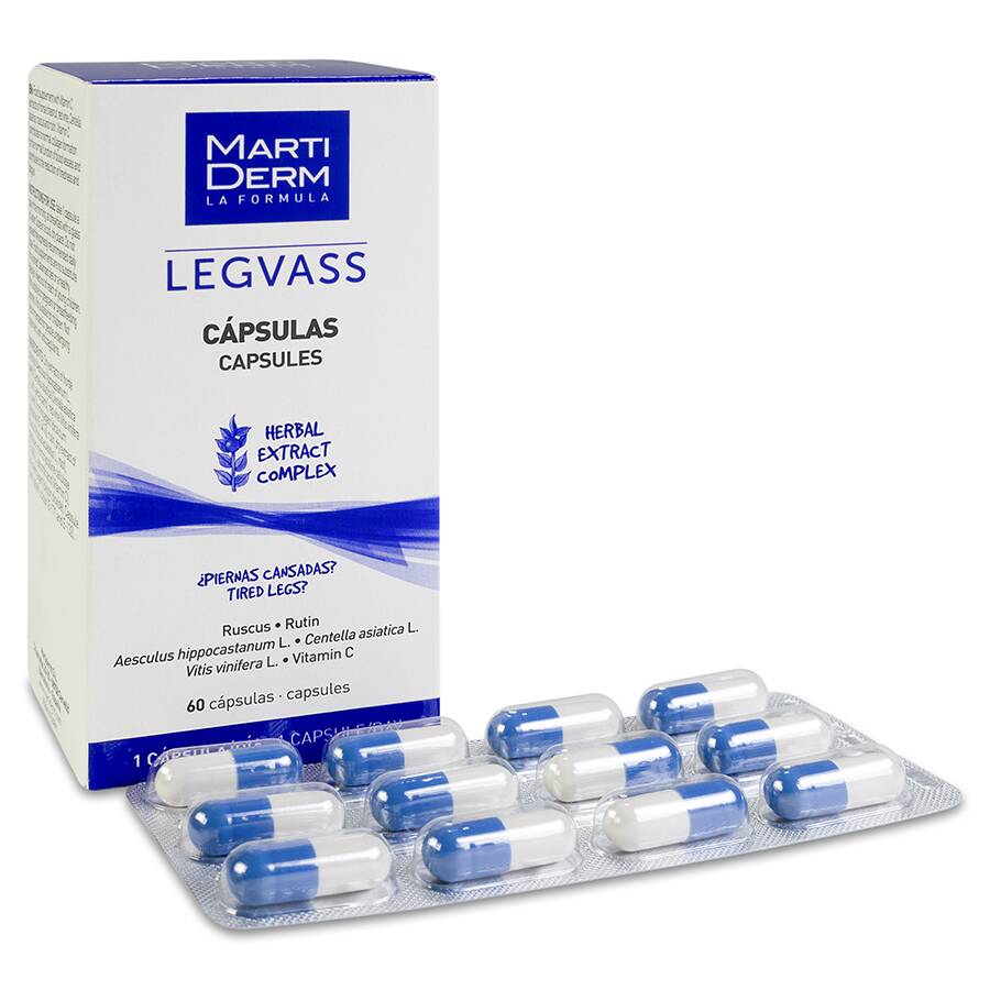 Martiderm Vascular Legvass drenante y tonificante, 60 Cápsulas image number null