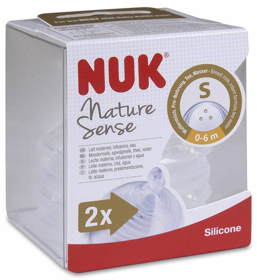 Nuk Natura Sense Tetina Silicona Talla S 0-6 M, 2 Uds image number null