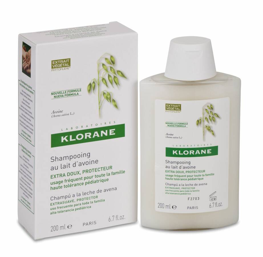 Klorane Champú Extrasuave a la Leche de Avena, 200 ml image number null