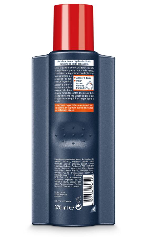 Alpecin C1 Champú con Cafeína, 375 ml image number null