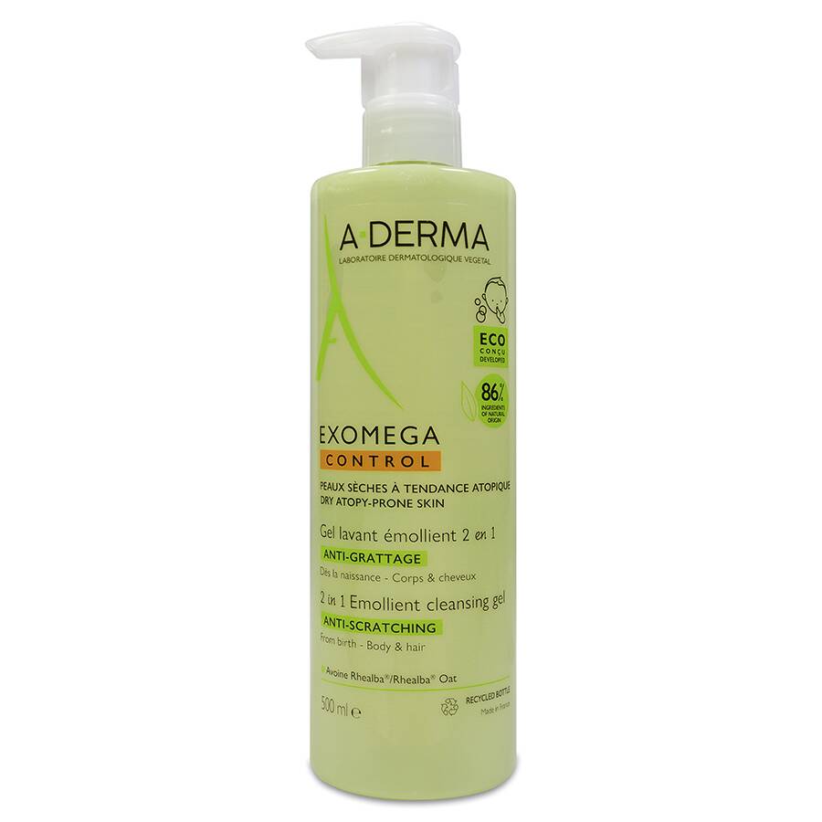 Aderma Exomega Control Gel Limpiador Emoliente, 500 ml image number null