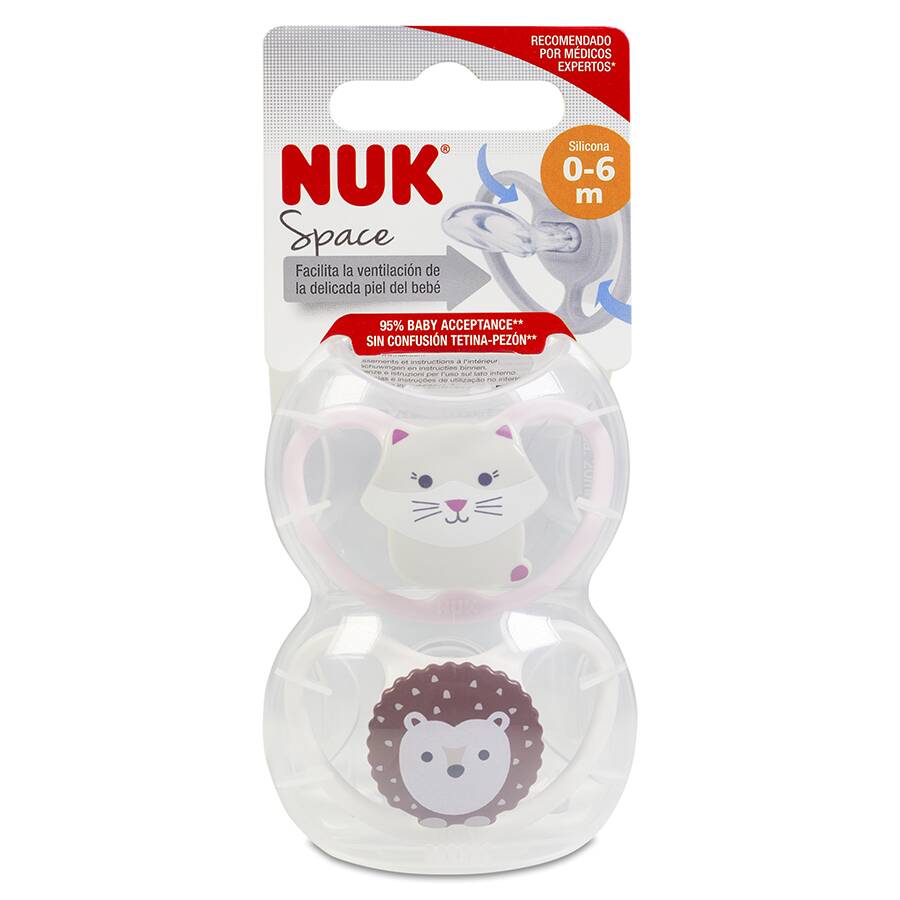 Nuk Chupete Space Silicona 0-6 Meses, 2 Unidades image number null