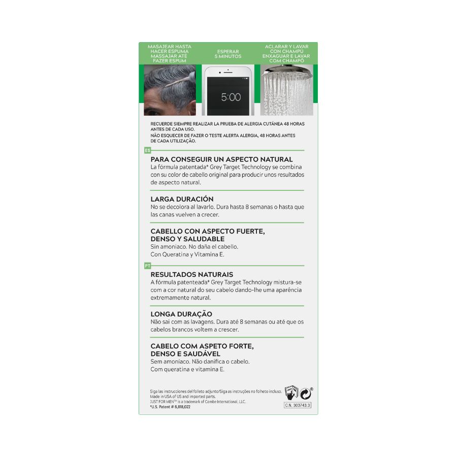 Just For Men Champú Colorante 30 Cc Moreno, 1 Ud image number null