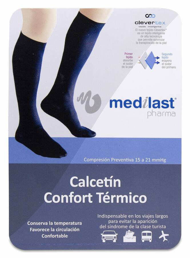 Medilast Calcetín Confort Térmico Negro Talla XL, 1 Ud image number null