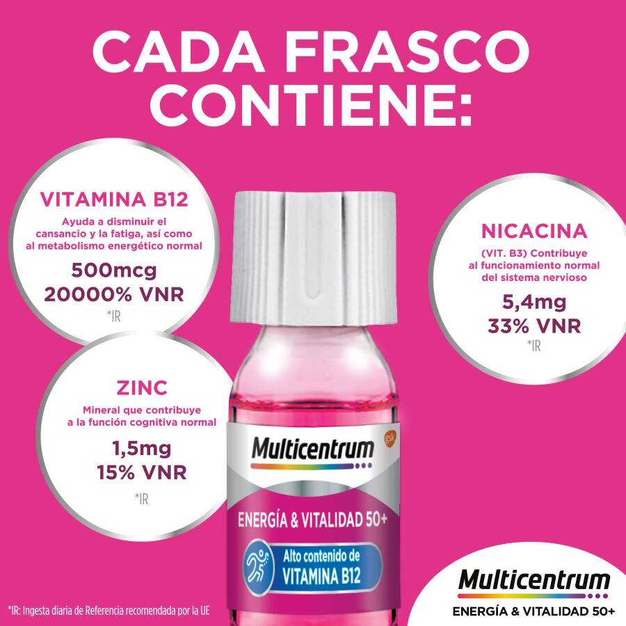 Multicentrum Energía & Vitalidad 50+, 15 Ampollas image number null